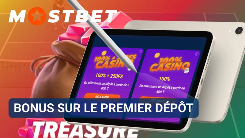 Le bonus de bienvenue MostBet est présenté lors de la première opération de dépôt.