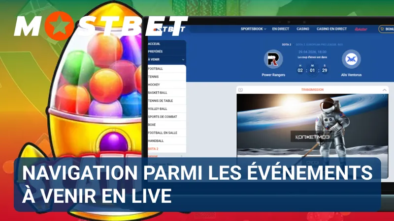 Le menu des événements en direct MostBet facilite l'accès aux rencontres actuellement en cours.