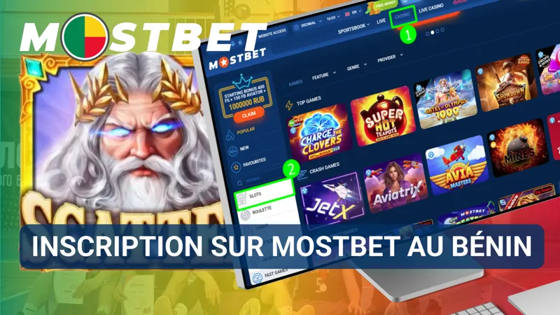 Écran d’inscription MostBet affiché sur un smartphone avec les champs de création de compte au Bénin.